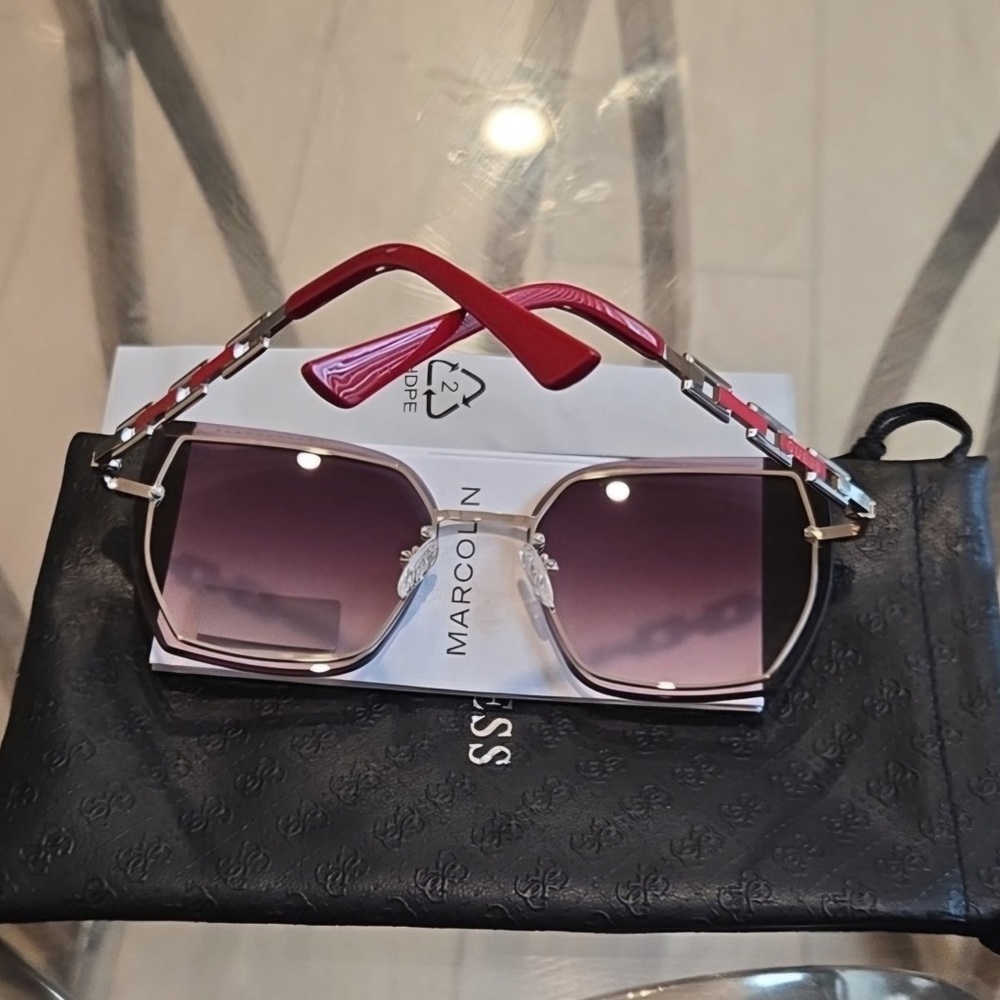 Guess Red and Silver Sunglasses